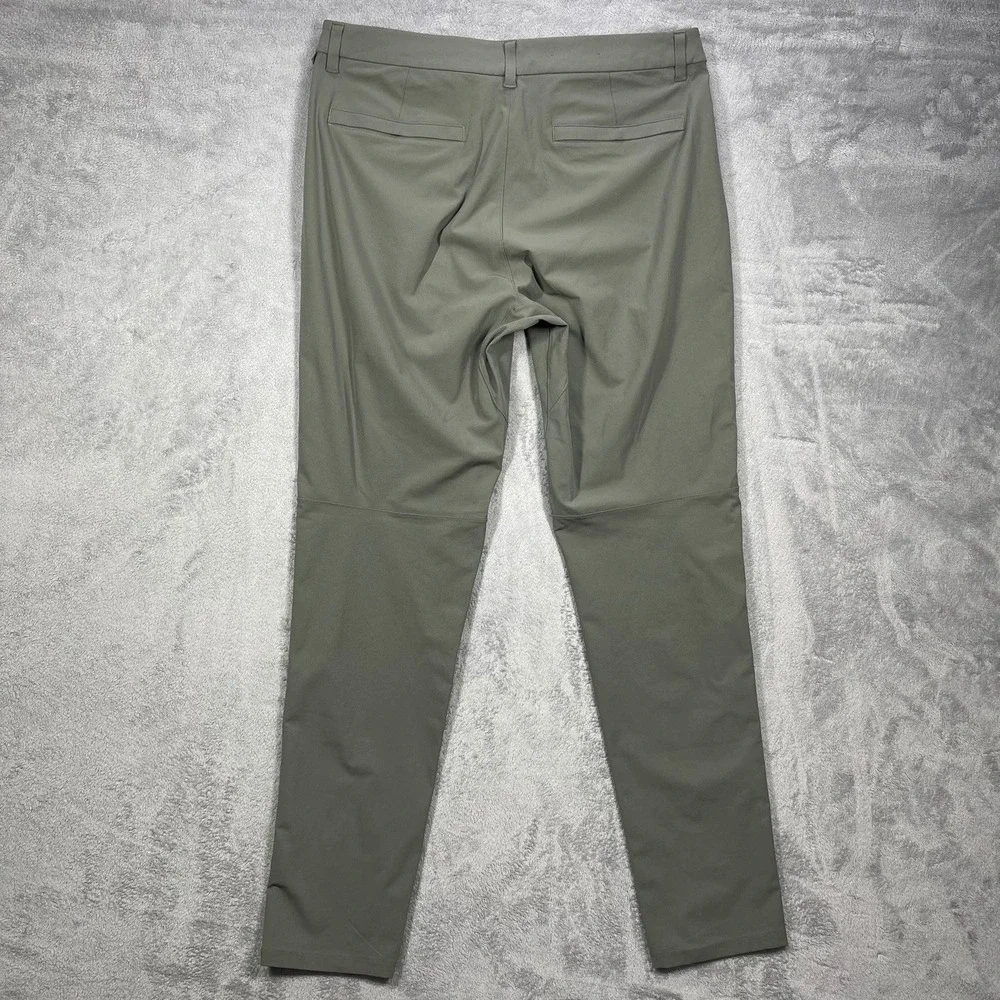 Lululemon Commission Slim Fit Pant Mens 38 Sage‎ Green Technical Chino READ